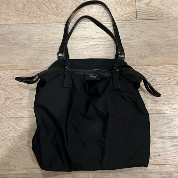 Burberry Nylon and Leather Tote. - Picture 1 of 2